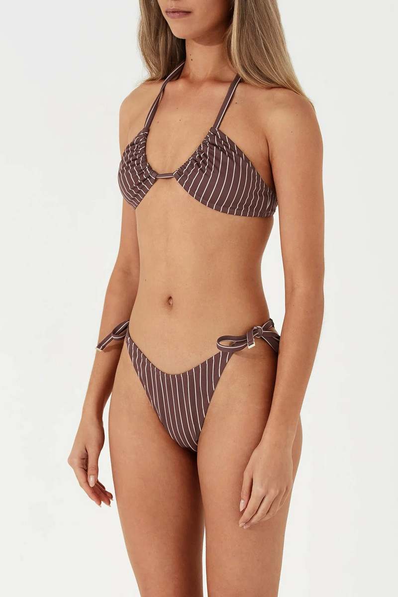Zuri Halter Top - Berry Stripe