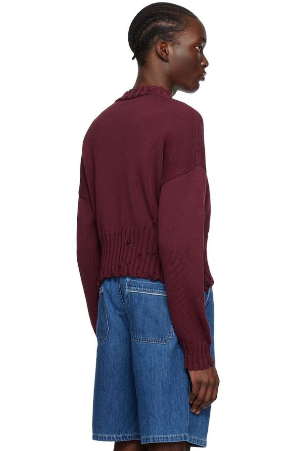Marni Burgundy Cropped Sweater - Ruby | Garmentory
