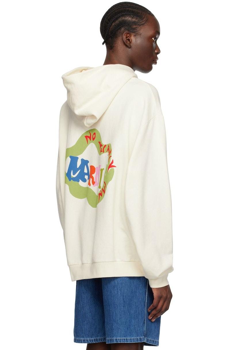 ◆MARNI 23AW◆MARNI x No vacancy Inn ロゴプリント フーディ◆ Marni Off White No Vacancy Inn Edition Snake Hoodie