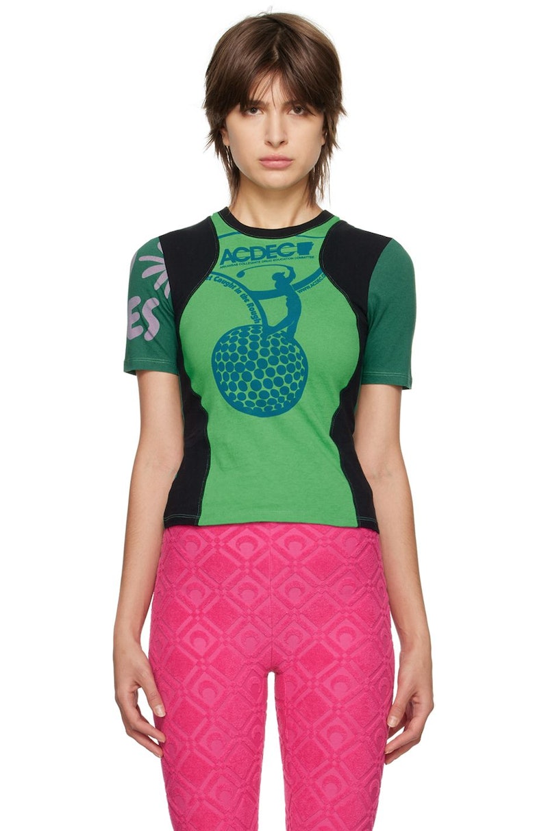 MARINE SERRE Graphic Fitted T-Shirt - Green | Garmentory