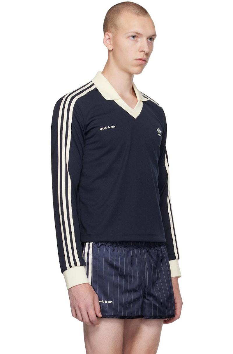 Sporty & Rich Navy adidas Originals Edition Soccer Polo