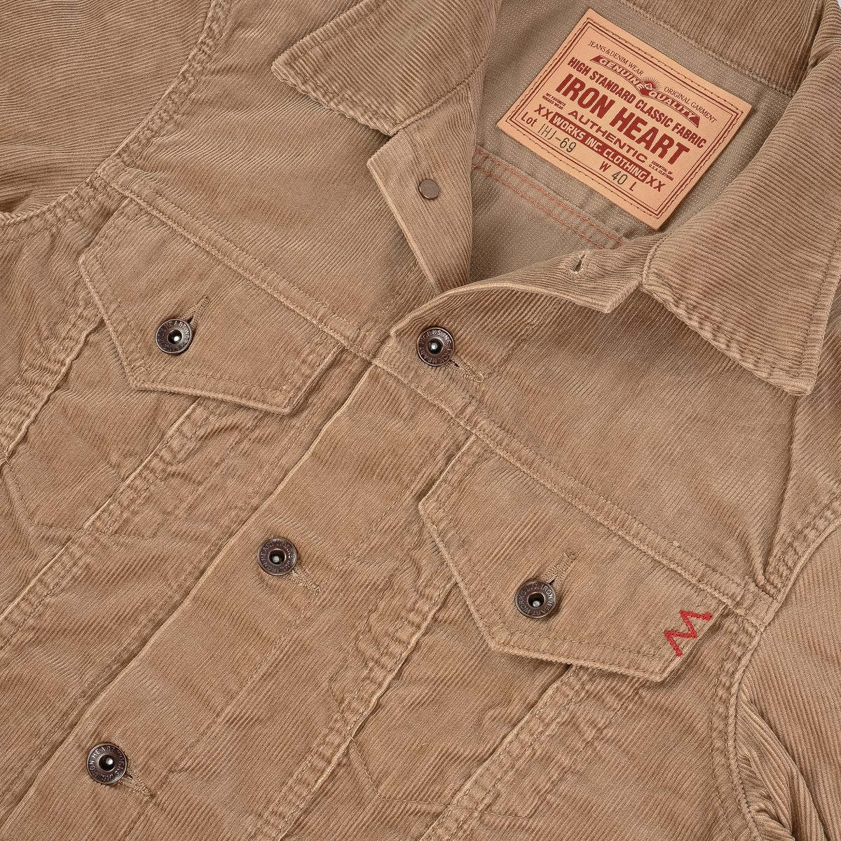 Iron Heart IHJ69BEI 14W Corduroy Modified Type III Jacket Beige