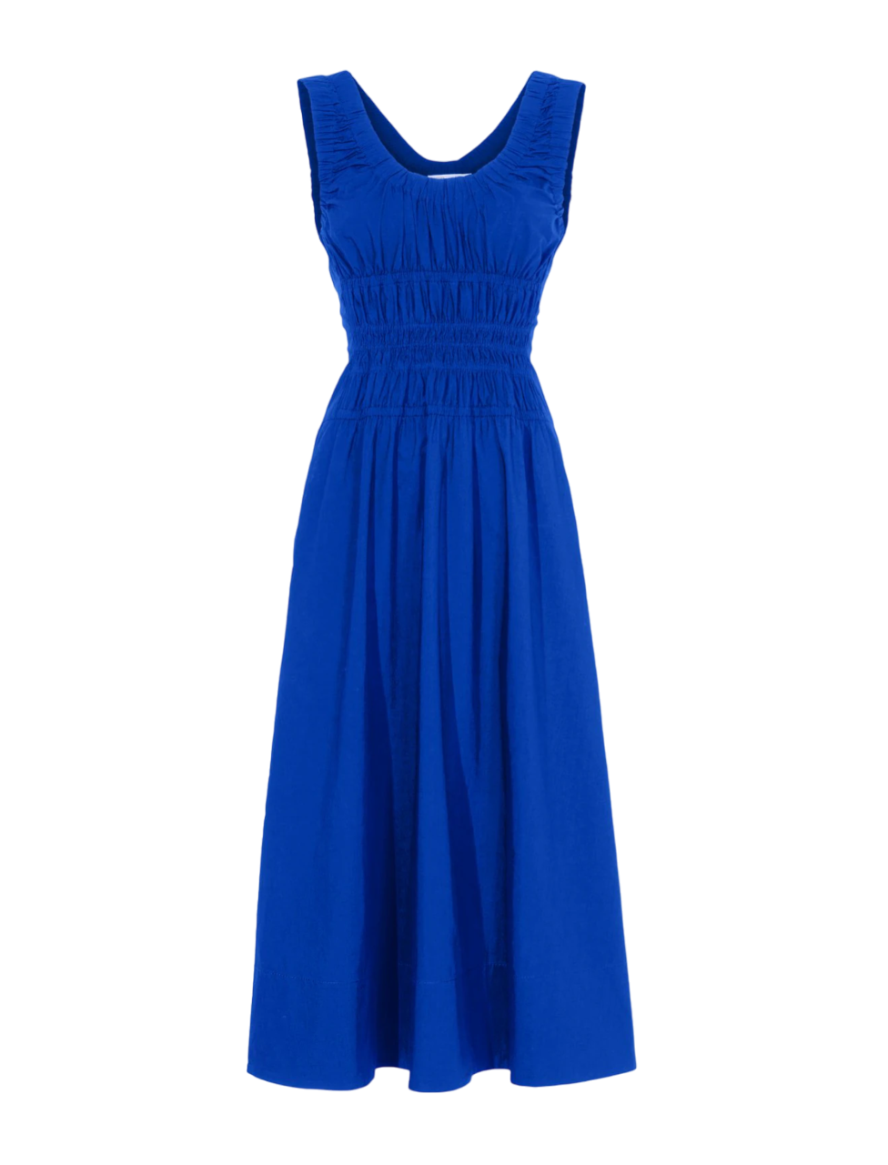 Proenza Schouler Poplin Gathered Dress - Royal Blue | Garmentory