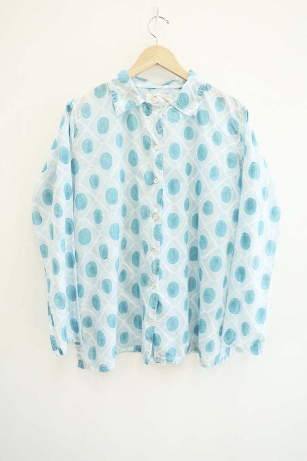 Auntie Oti Diamond Button Up - Blue
