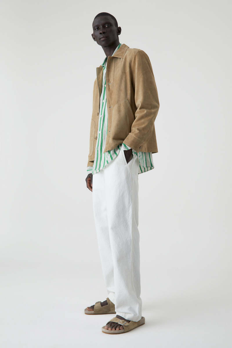 ジャケット・アウター SUNSEA VINTAGE COTTON SUEDE BLOUSON Vintage Beige Suede Ladies Shirt Jacket | Tan Brown Country