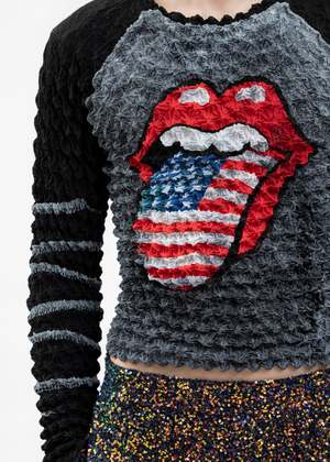 MASU TONGUE AND LIPS POPCORN RAGLAN L/S T-SHIRT - MASU X The