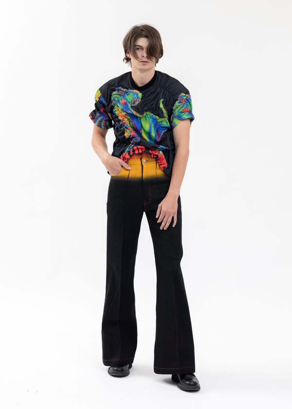 TENDER PERSON WAIST FLAME PANTS - BLACK | Garmentory