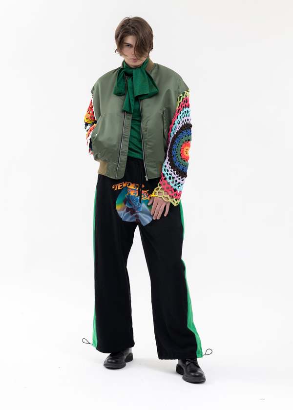 TENDER PERSON TIE COLLER GLITTER SHIRT - GREEN | Garmentory