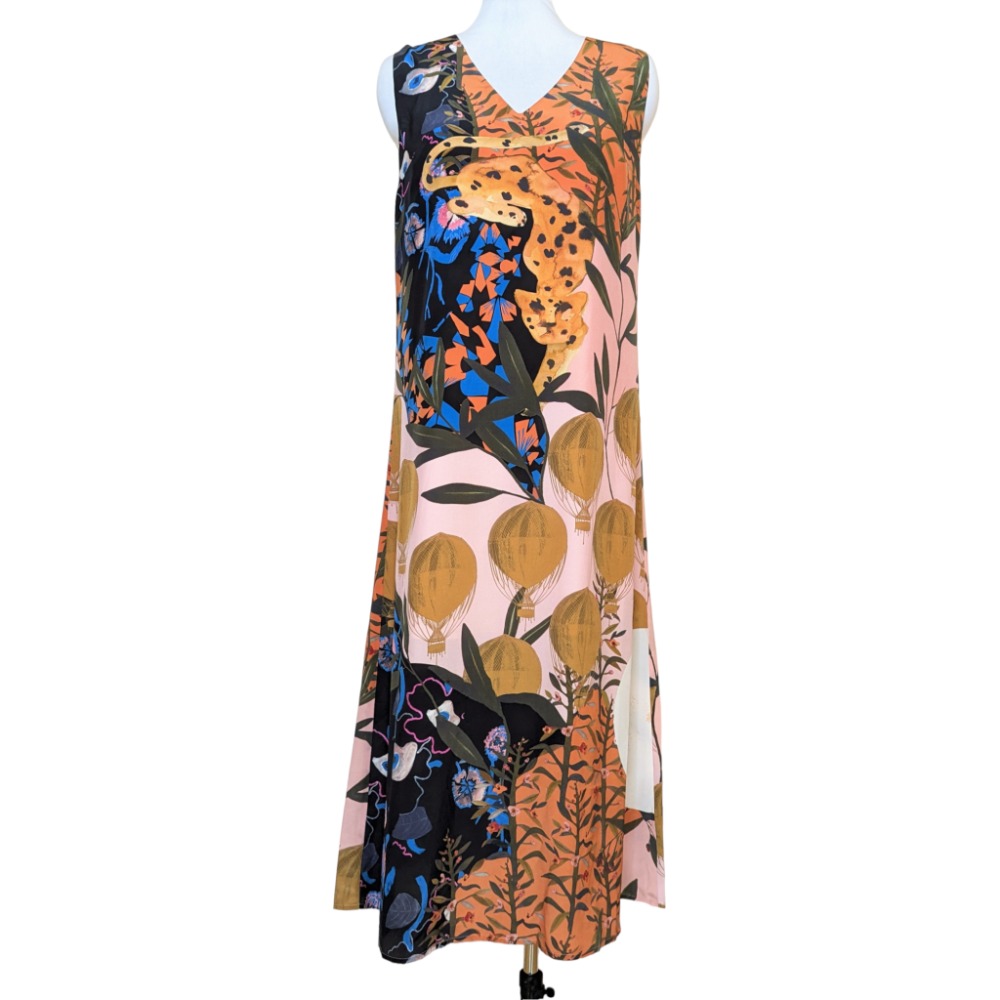 Lucille Printed Silk Midi Dress | Garmentory