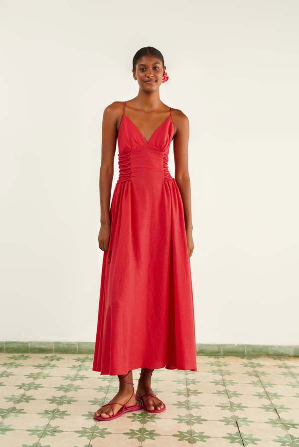 strapless open back dress Palermo Red Sleeveless Dress main image 0