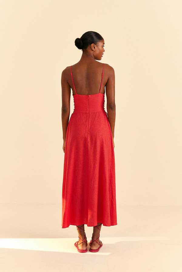 strapless open back dress Cherry Blossom Sleeveless Lenzing™ Ecovero™ Euroflax™ Midi Dress main image 0