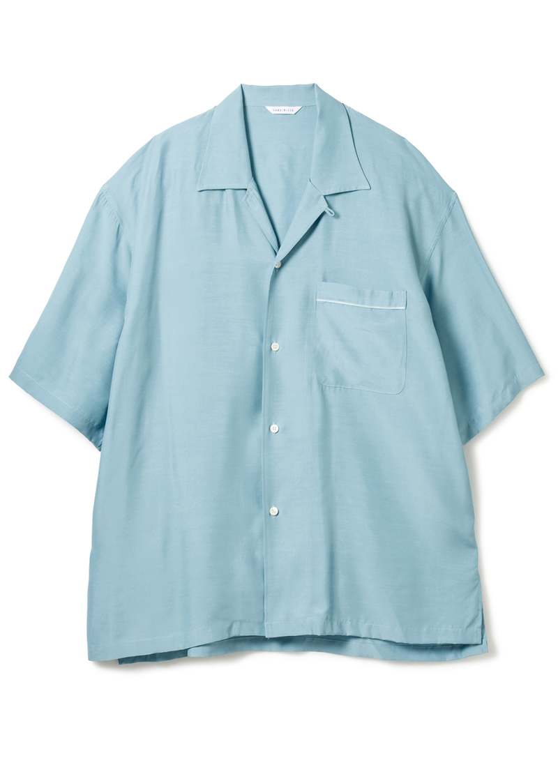 Sandinista Mfg Open Collar Rayon Shirt - Pale Blue | Garmentory