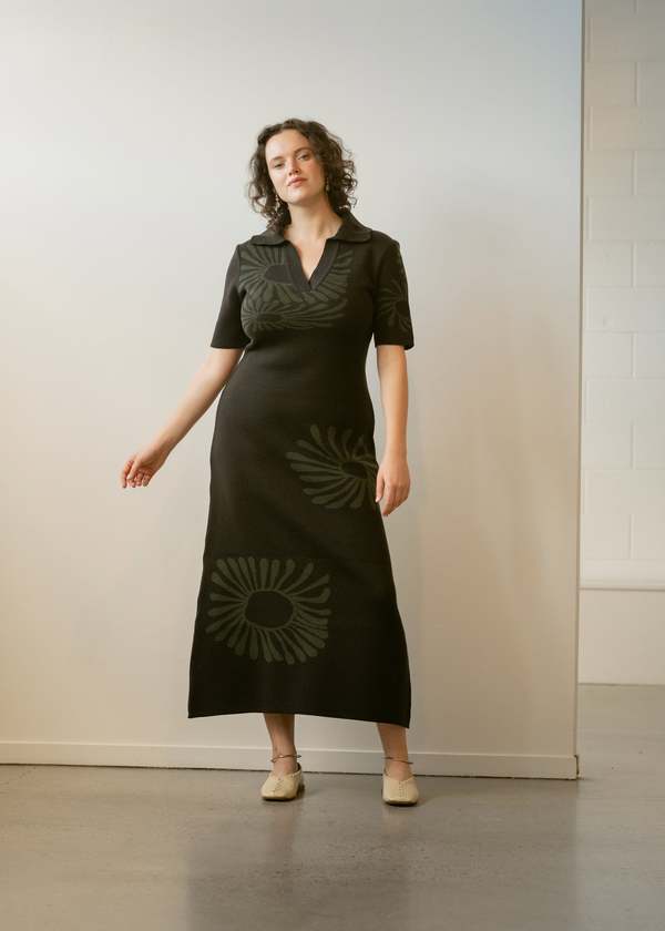 Penny Sage Anemone Knit Dress - Bistre | Garmentory Penny Sage Anemone Knit Dress - Bistre | Garmentory