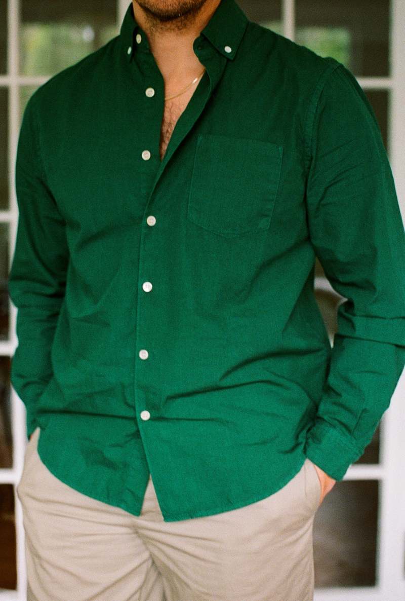 Steven Alan Washed Poplin Shirt - Kaitoke Green | Garmentory