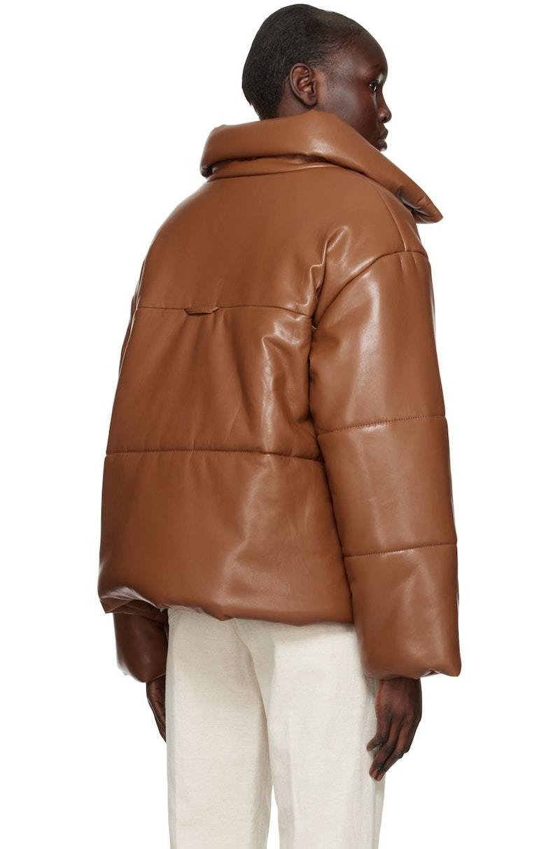 ジャケット NANUSHKA Charcoal Synthetic Leather Down Jacket Nanushka Hide Vegan Leather Jacket - Tobacco | Garmentory