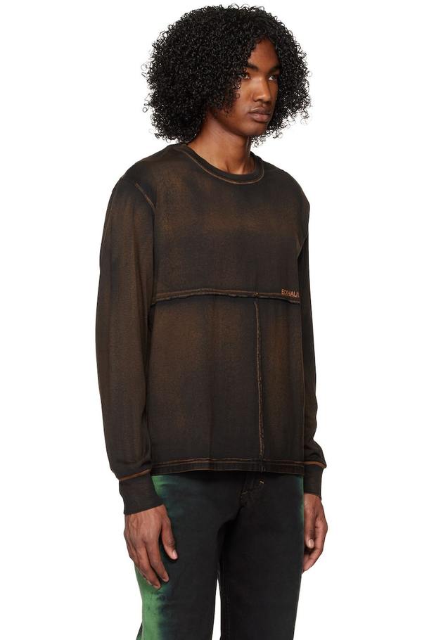 Eckhaus Latta Lapped Long Sleeve T-Shirt - Black | Garmentory