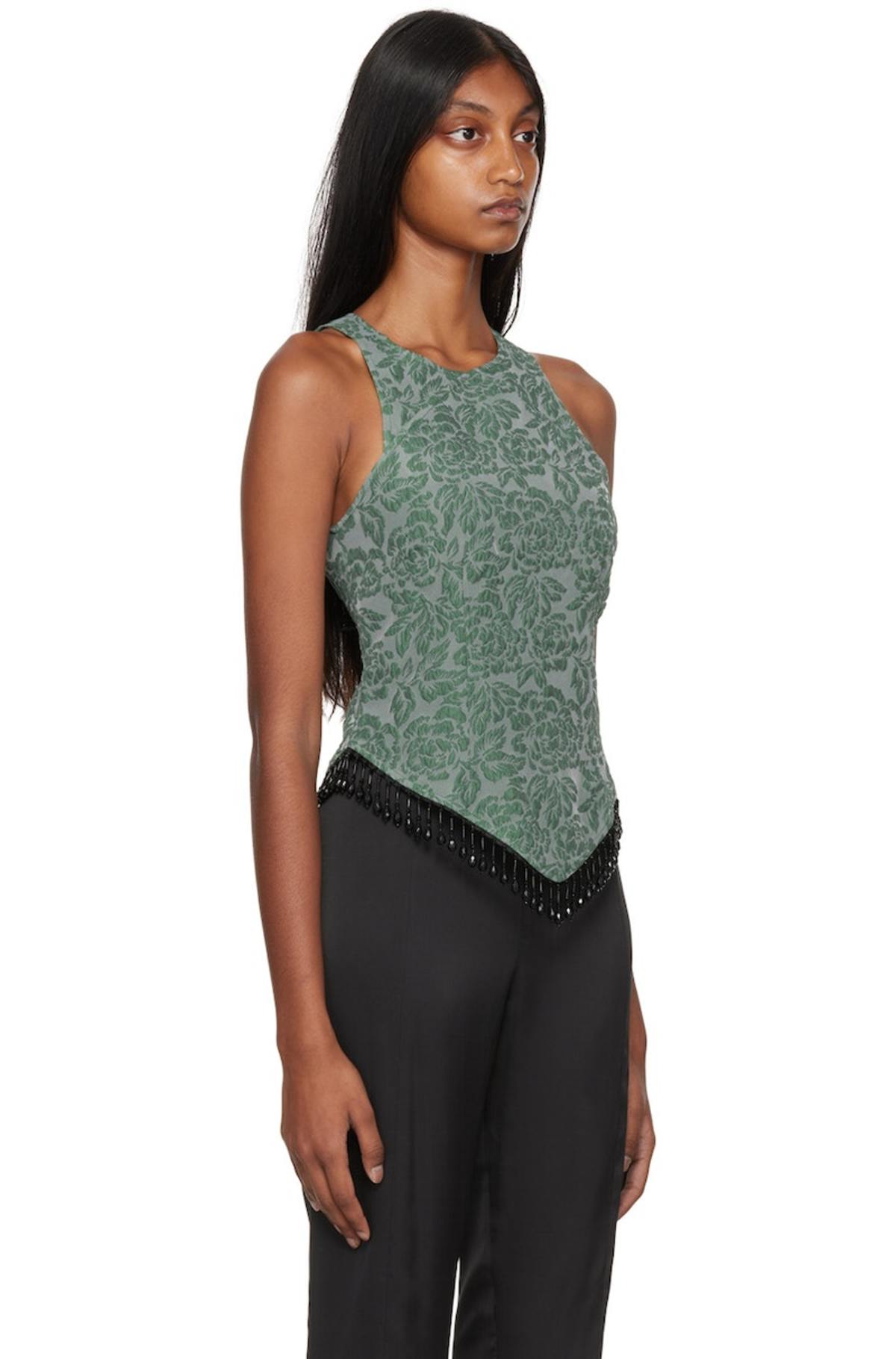 GANNI-Green-Floral-Jacquard-