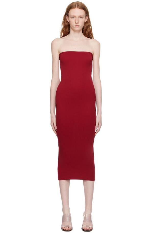 FLORE FLORE Red Liv Midi Dress - Ruby | Garmentory FLORE FLORE Red Liv Midi Dress - Ruby | Garmentory