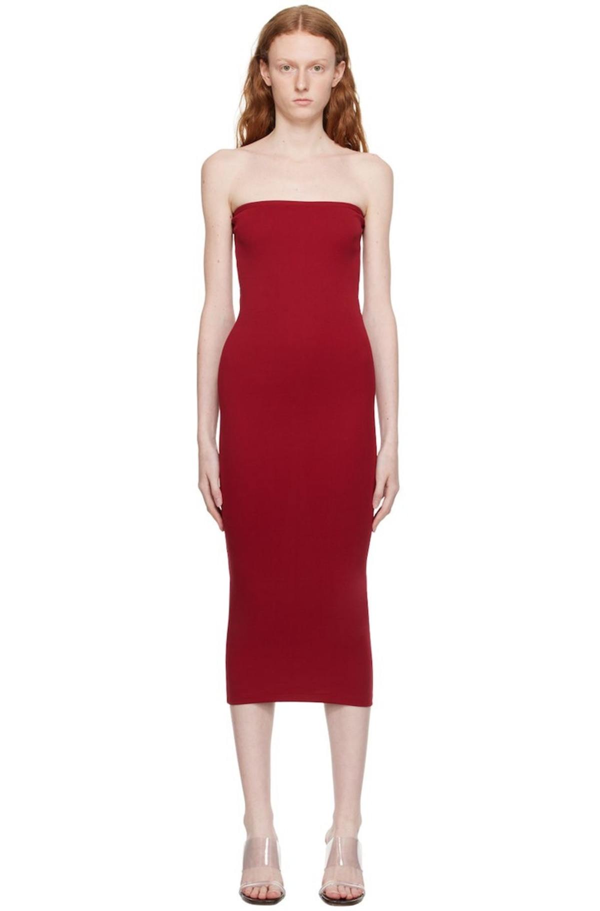 wolford fatal dress red Wolford Fatal Dress - Soft Cherry