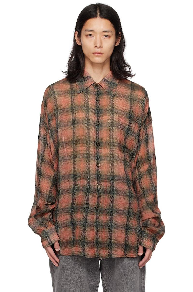 トップス Our Legacy BORROWED SHIRT Big Print 48 Our Legacy Borrowed Shirt | Big Lumbercheck Print | Canoe Club