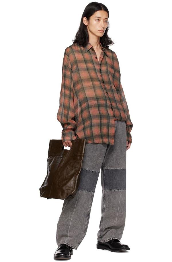 Our Legacy Red Borrowed Shirt - Big Lumbercheck Print | Garmentory