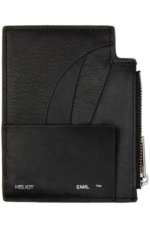 小物 Heliot Emil Card Holder Wallet Heliot Emil Leather Wallet - Black | Garmentory