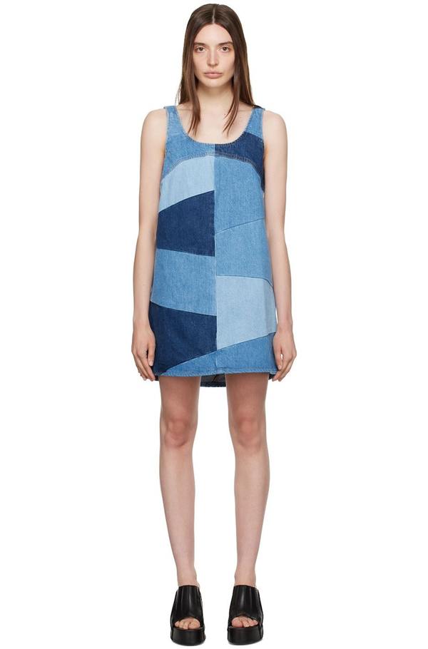 Frame Micro Flare Denim Minidress Blue Compilation Garmentory