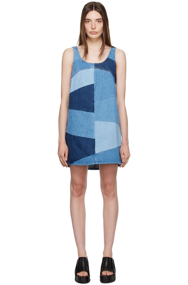 Frame Micro Flare Denim Minidress