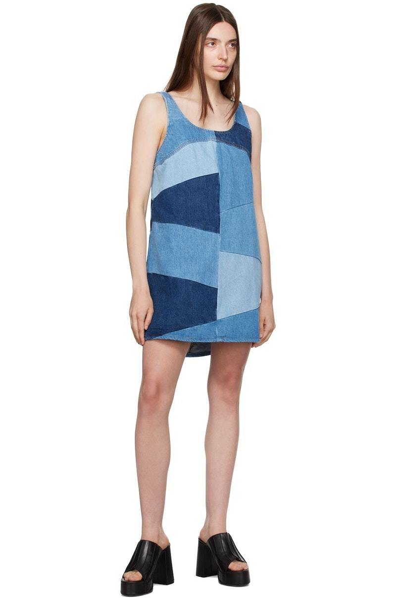 Frame Micro Flare Denim Minidress - Blue Compilation Frame Micro Flare Denim Minidress - Blue Compilation