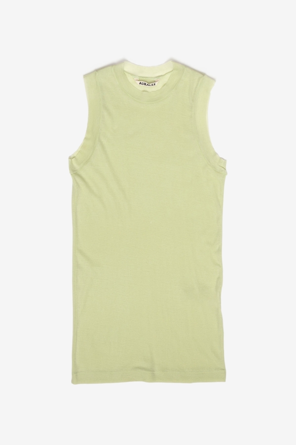 Auralee Giza Super High Gauge Sheer Rib Tank - Light Green