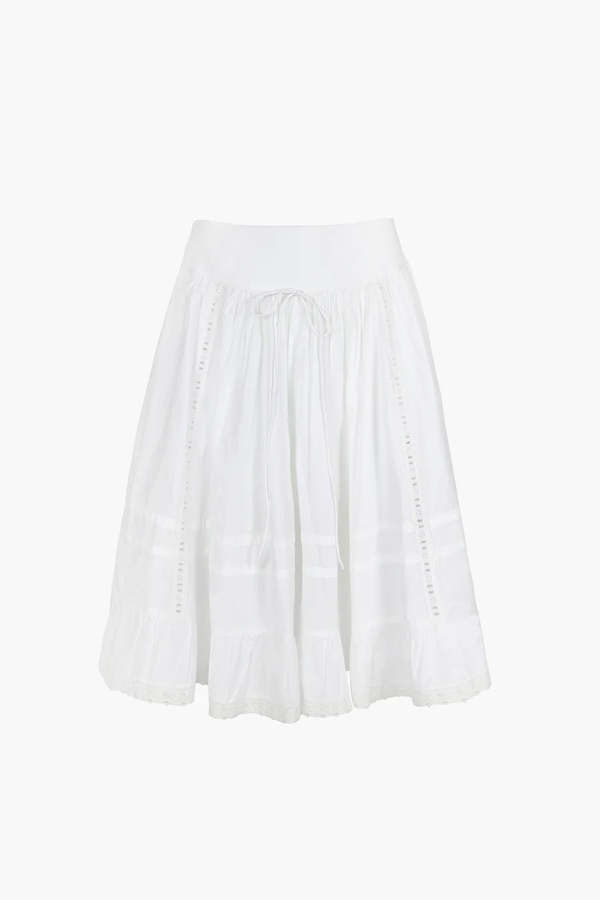 Sandy Liang Calico Skirt - White | Garmentory