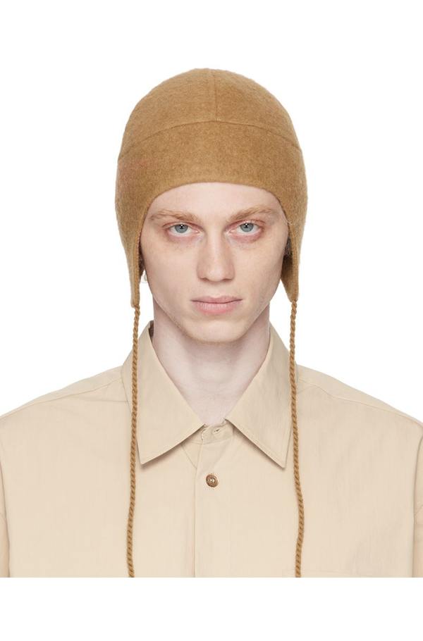 AURALEE CAMEL MELTON HAND SEWN CAP