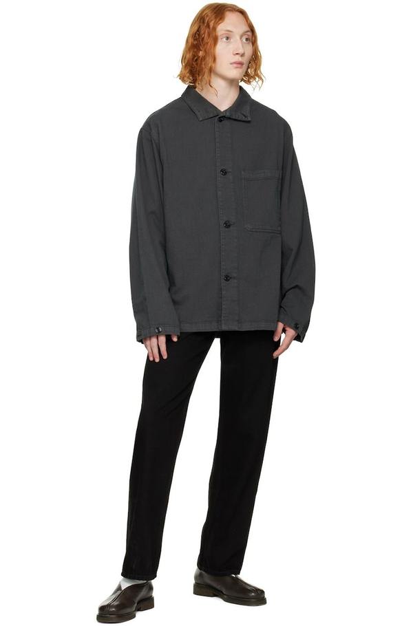 LEMAIRE Stand Collar Denim Jacket - Gray | Garmentory