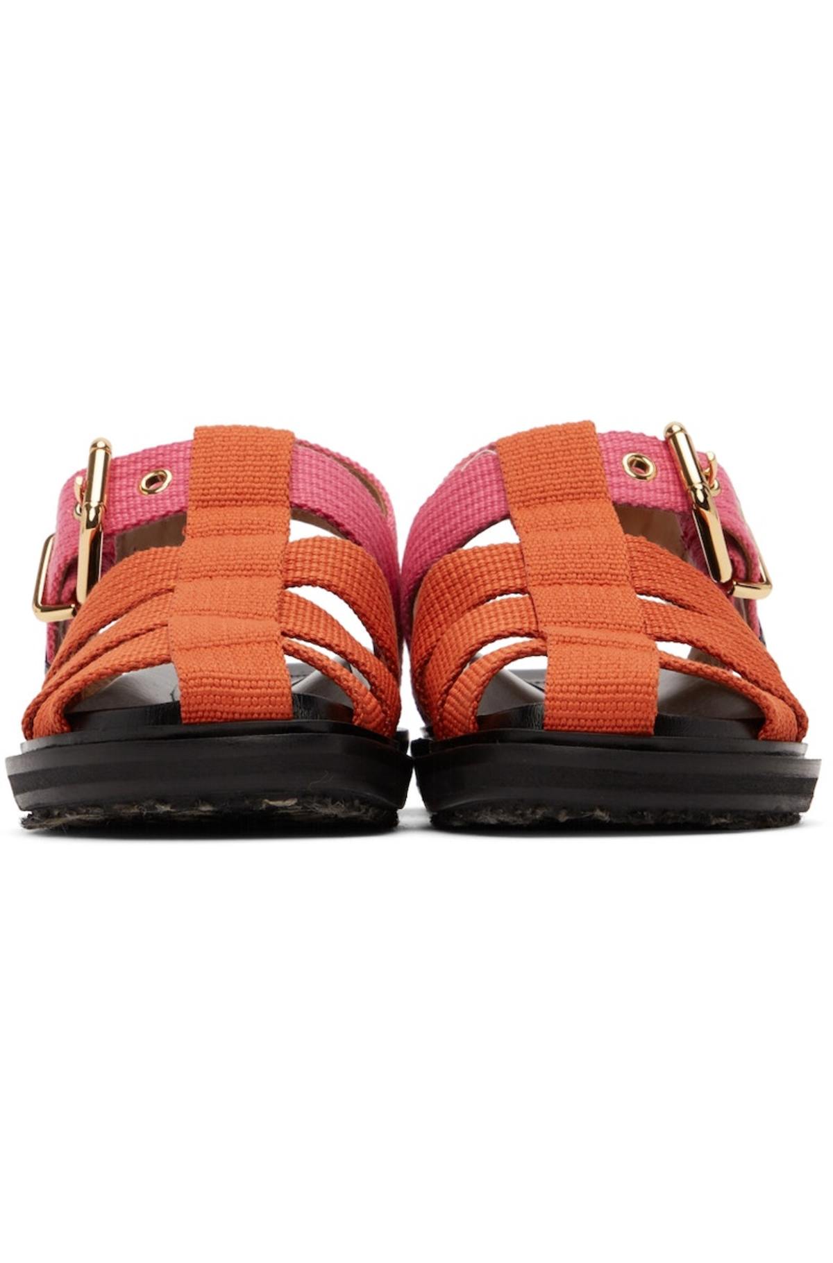 Marni Orange & Pink Fisherman Sandal - Pumpkin | Garmentory