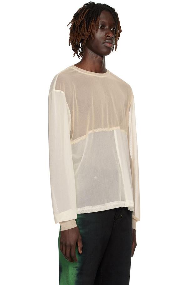 Eckhaus Latta SSENSE Exclusive Long Sleeve T-Shirt - Beige