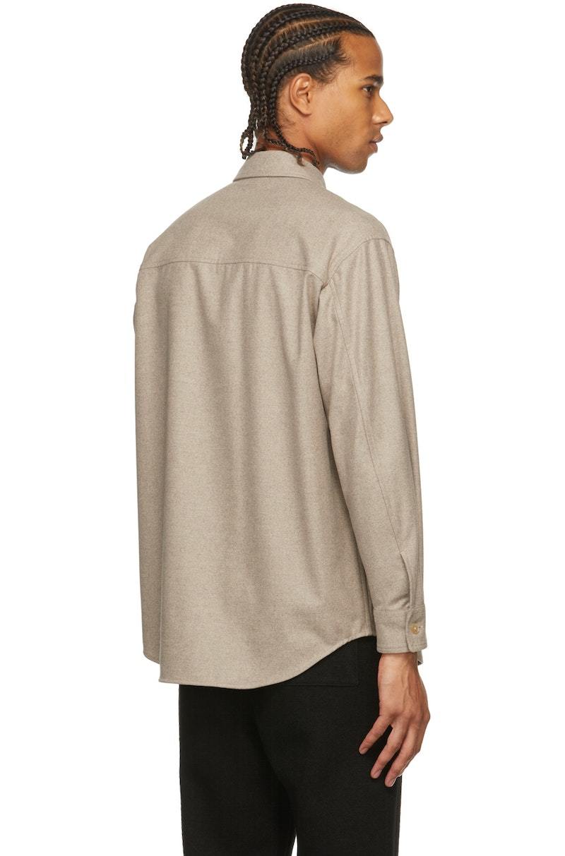 AURALEE Wool Flannel Shirt - Beige | Garmentory AURALEE Wool Flannel Shirt - Beige | Garmentory