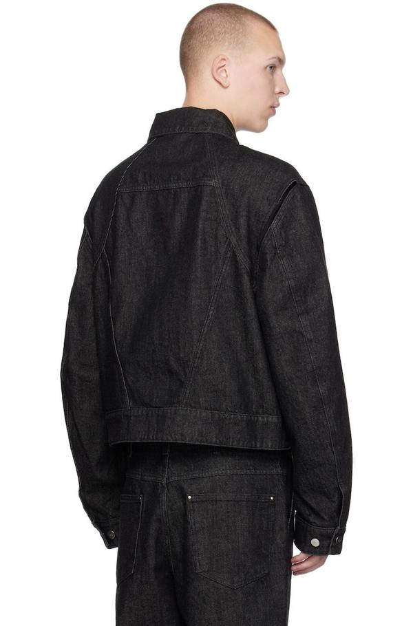 Heliot Emil Equisetum Denim Jacket - Black | Garmentory