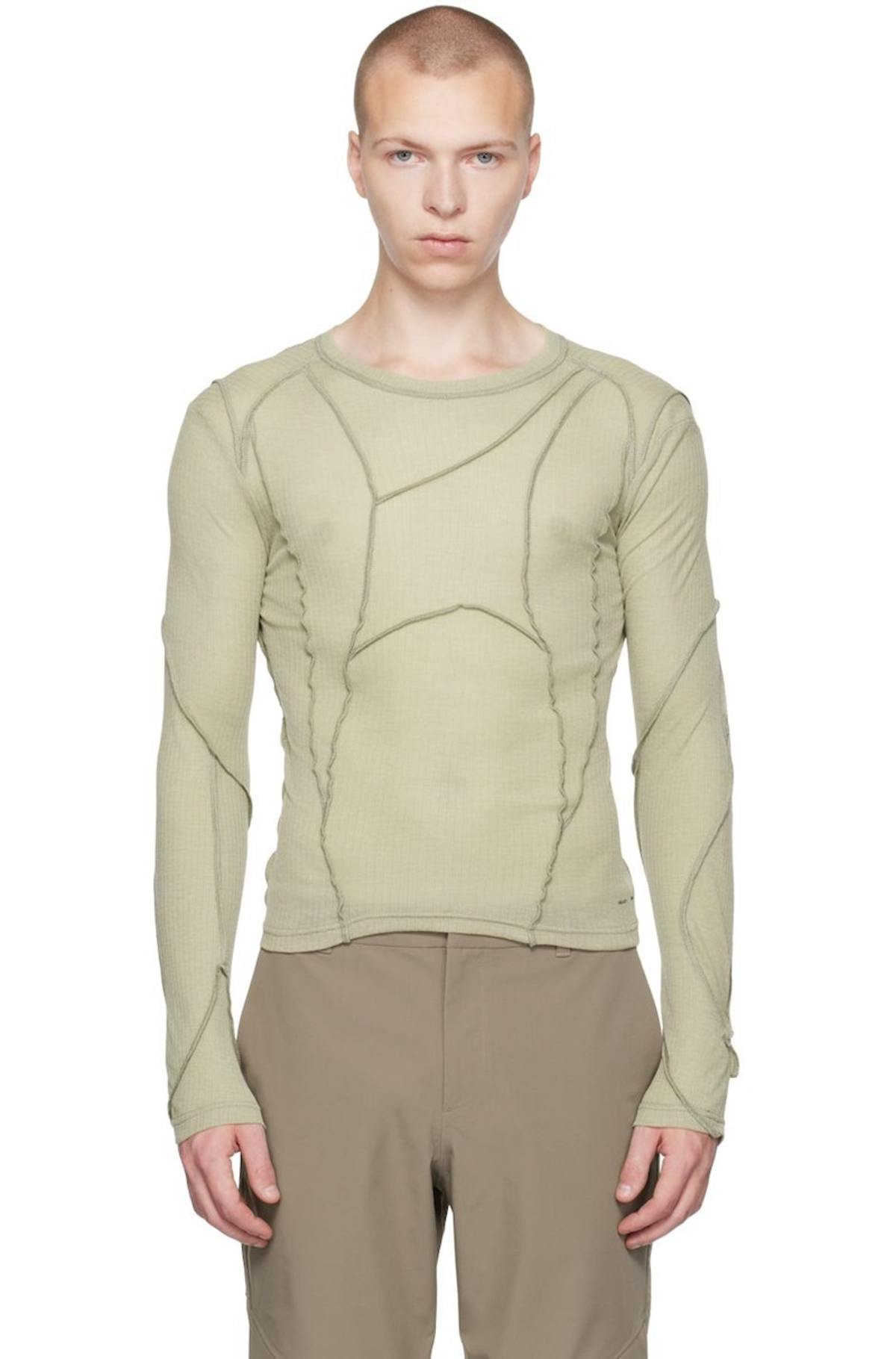 Heliot Emil Cryosphere Long Sleeve T-Shirt - Khaki | Garmentory