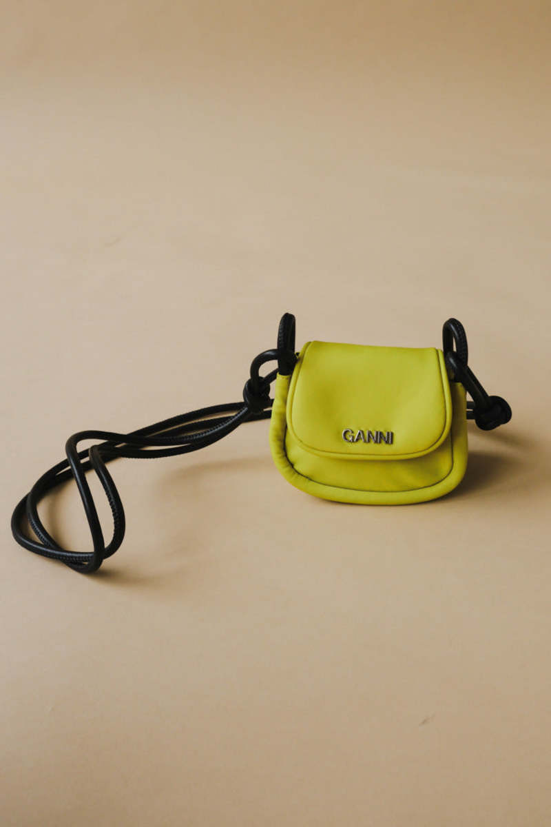 Ganni KNOT MINI FLAP OVER - TENDER SHOOTS | Garmentory