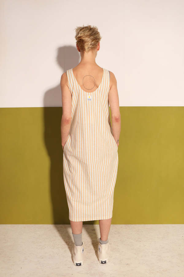 L.F.Markey Basic linen shift dress - Citrus stripe