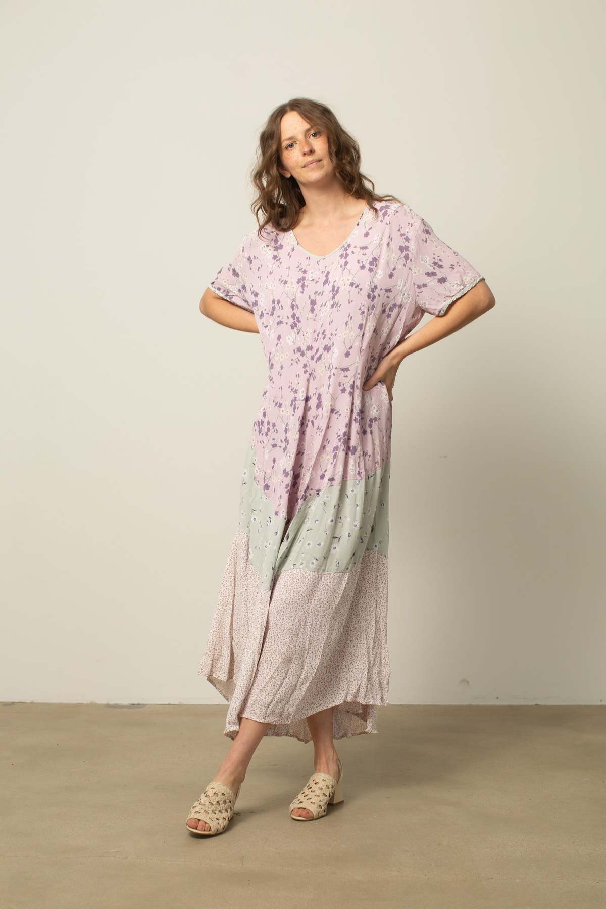 strapless open back dress Slit Printed Surplice Long Sleeve Maxi Dress Black / S