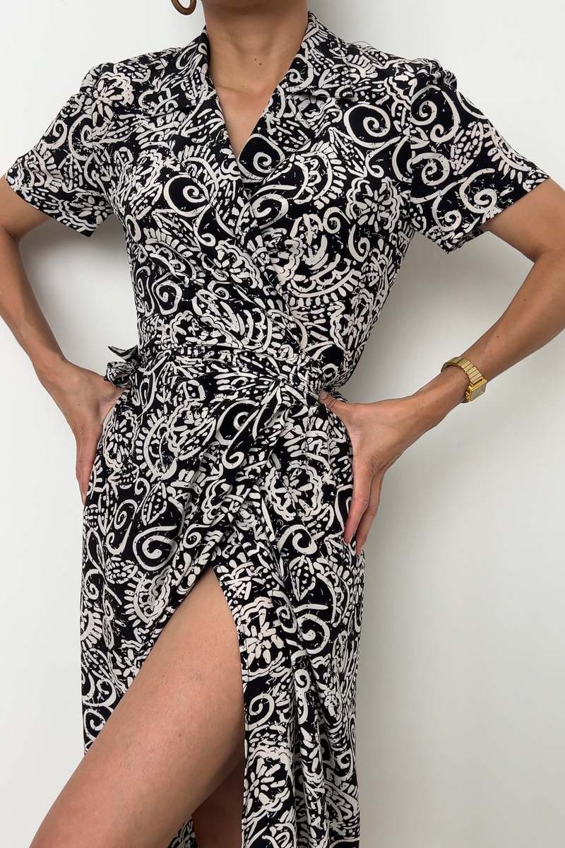 navy blue dress for baby girl 90s Paradiso Clothing Print Pattern Dress main image 0