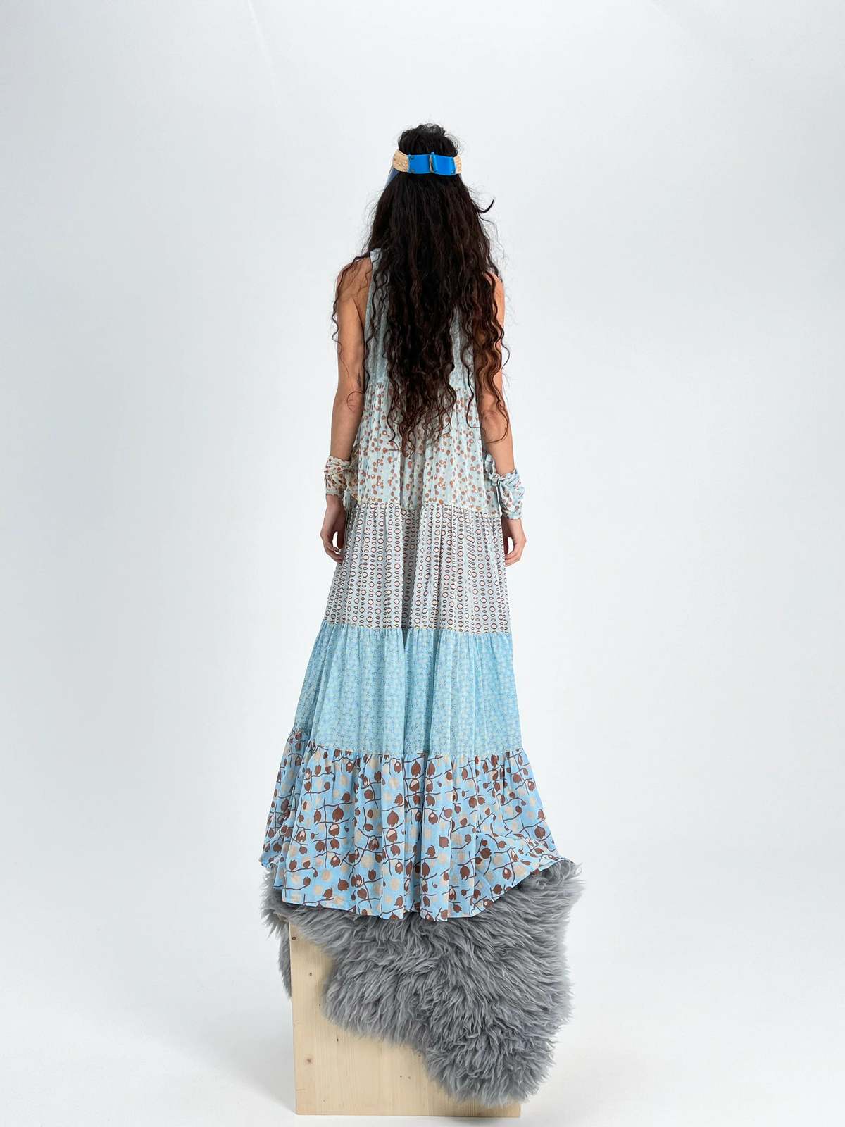 Yvonne S Maxi Hippydress Sleeveless Blue Garmentory