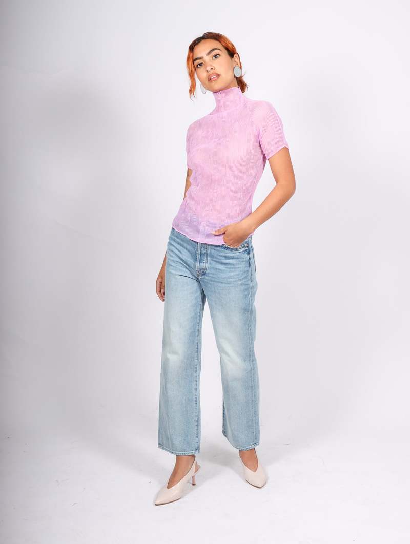 ISSEY MIYAKE ライトピンク CHIFFON TWIST 2 Issey Miyake Chiffon Twist Mockneck Tee - Pink | Garmentory