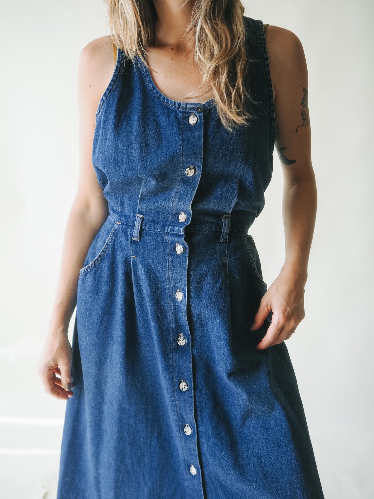 Button Up Denim Garden Dress | Garmentory