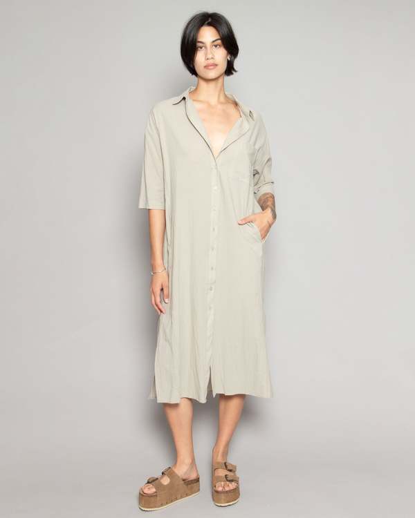 Persons Alma Shirt Dress - Thyme | Garmentory Persons Alma Shirt Dress - Thyme | Garmentory