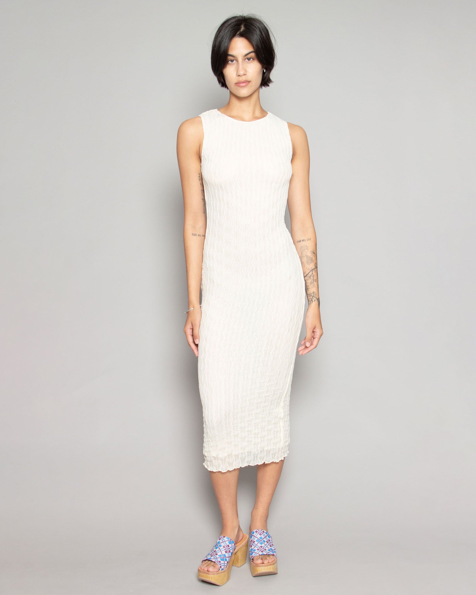 Persons Dana Mesh Midi Dress - Off White | Garmentory