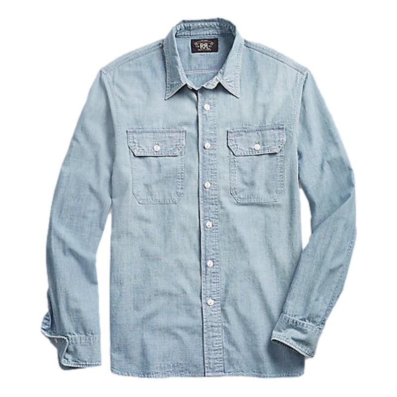 RRL Chambray Workshirt Medium Wash - Indigo | Garmentory