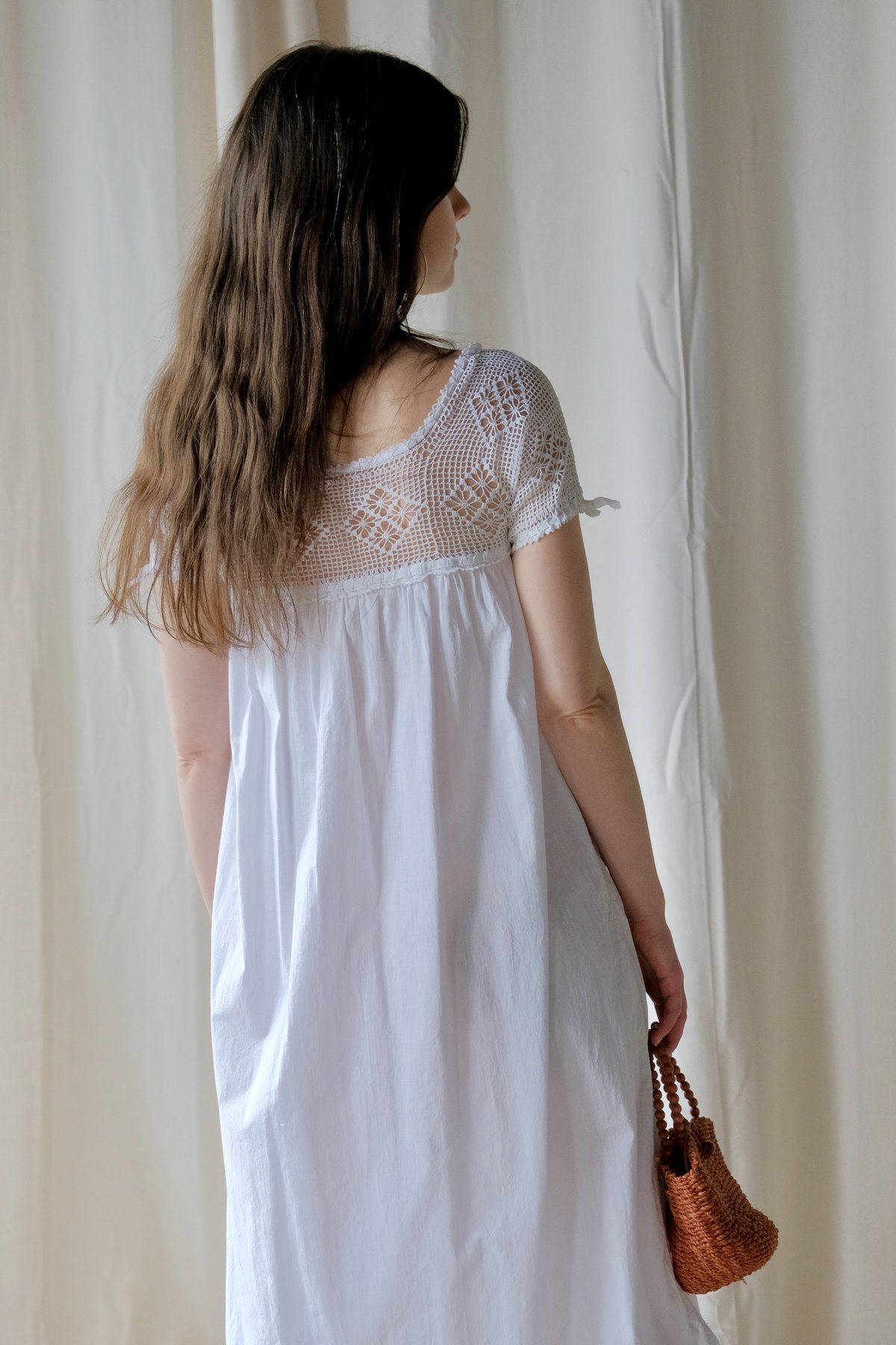 white christmas dresses Crochet Yoke Gauze Dress main image 1
