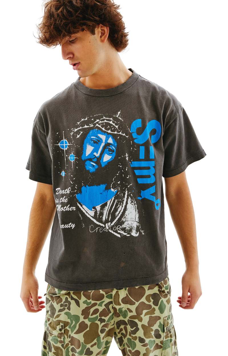 Saint Michael Death is MTHR T-shirt - Black | Garmentory